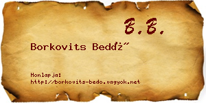 Borkovits Bedő névjegykártya